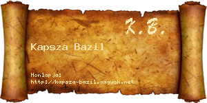 Kapsza Bazil névjegykártya